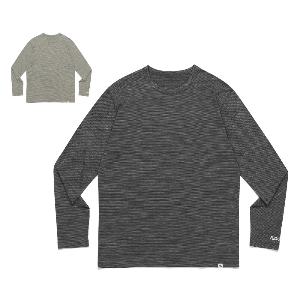 RIDGE MOUNTAIN GEAR - Merino Basic Long Sleeve Tee Micro Border