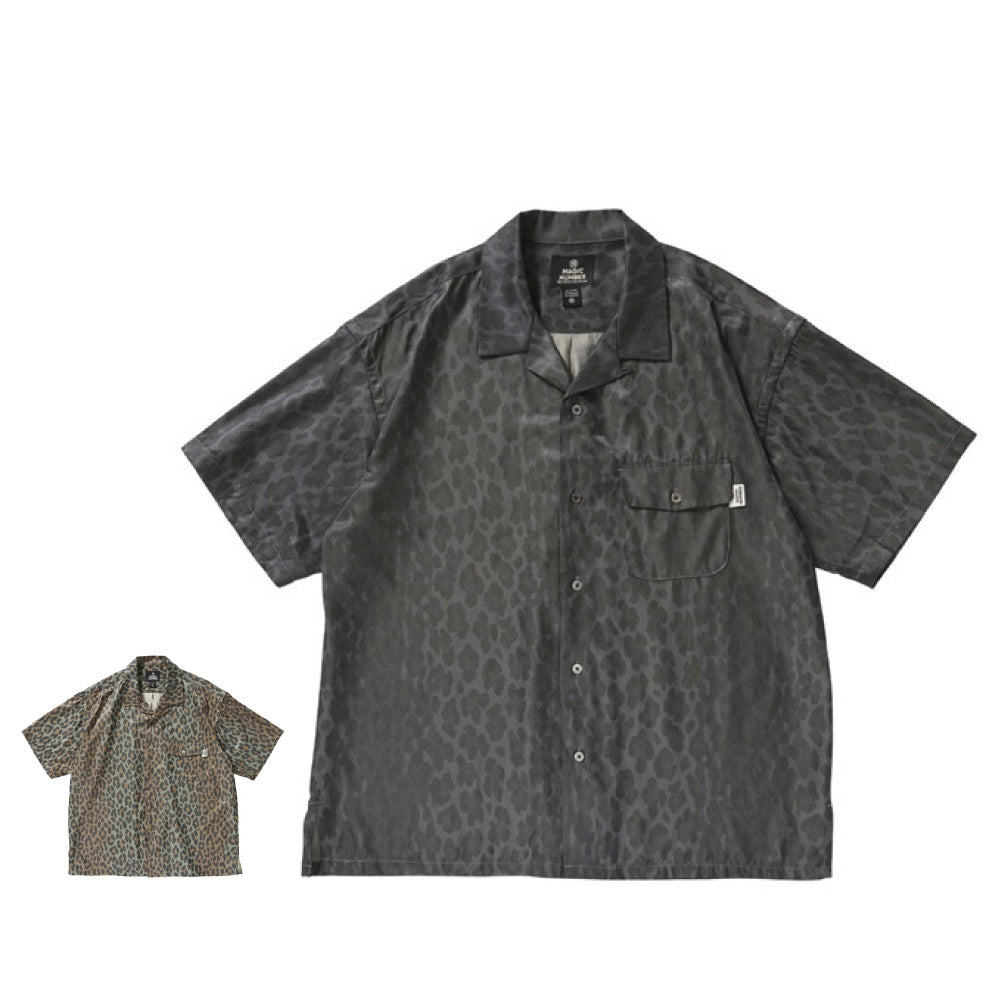MAGICNUMBER - RAYON TWILL LEOPARD OPEN CALLOR SHIRT レーヨンツイル
