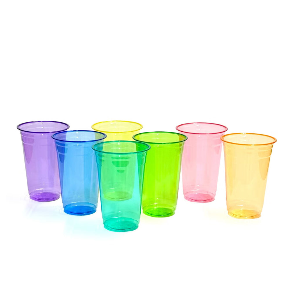 詰め放題　コップ、カラトリー、キッチン用品など entrex - レインボークリアカップ 600ml 7個セット | アウトドア