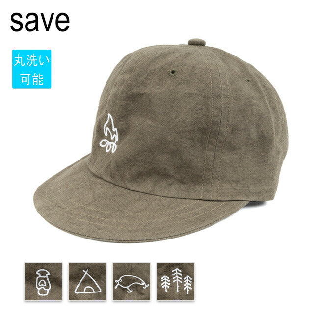 save - save セーブ Linen Cap リネンキャップ Olive S-12