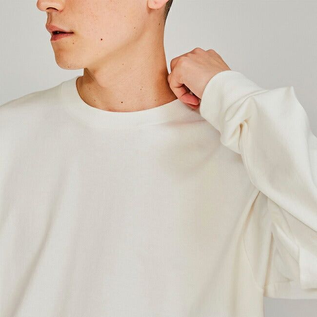 Hanes ヘインズ 1P SHIRO CREWNECK L/S T-SHIRT クルーネックロングスリーブTシャツ White HM4-A201