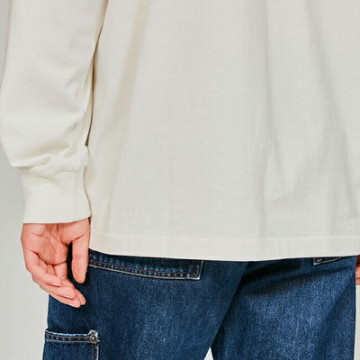 Hanes ヘインズ 1P SHIRO CREWNECK L/S T-SHIRT クルーネックロングスリーブTシャツ White HM4-A201