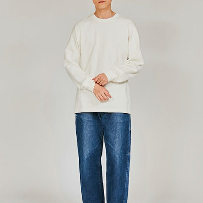 Hanes ヘインズ 1P SHIRO CREWNECK L/S T-SHIRT クルーネックロングスリーブTシャツ White HM4-A201