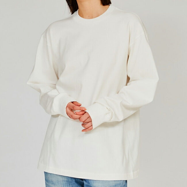 Hanes ヘインズ 1P SHIRO CREWNECK L/S T-SHIRT クルーネックロングスリーブTシャツ White HM4-A201