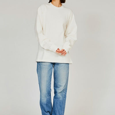 Hanes ヘインズ 1P SHIRO CREWNECK L/S T-SHIRT クルーネックロングスリーブTシャツ White HM4-A201