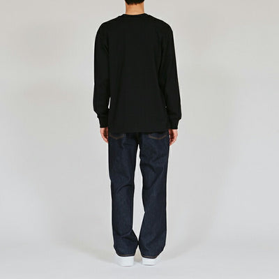 Hanes ヘインズ 1P HANES T-SHIRTS KURO クルーネックロングスリーブTシャツ Black HM4-C201