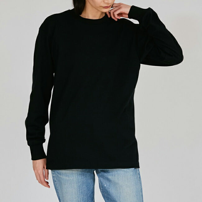 Hanes ヘインズ 1P HANES T-SHIRTS KURO クルーネックロングスリーブTシャツ Black HM4-C201