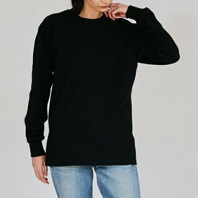 Hanes ヘインズ 1P HANES T-SHIRTS KURO クルーネックロングスリーブTシャツ Black HM4-C201