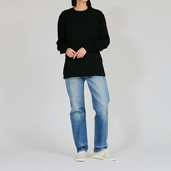 Hanes ヘインズ 1P HANES T-SHIRTS KURO クルーネックロングスリーブTシャツ Black HM4-C201