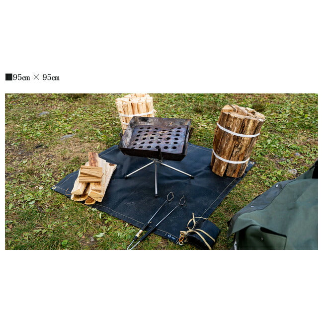 ZEN Camps ゼンキャンプ 焚き火専用シート(ブラックシリコン加工モデル) 95cm×95cm