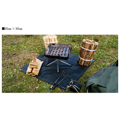 ZEN Camps ゼンキャンプ 焚き火専用シート(ブラックシリコン加工モデル) 95cm×95cm