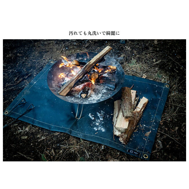 ZEN Camps ゼンキャンプ 焚き火専用シート(ブラックシリコン加工モデル) 95cm×95cm