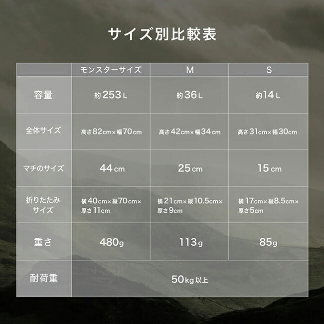 ZEN Camps ゼンキャンプ ロールトップバッグ モンスターサイズ(253L)