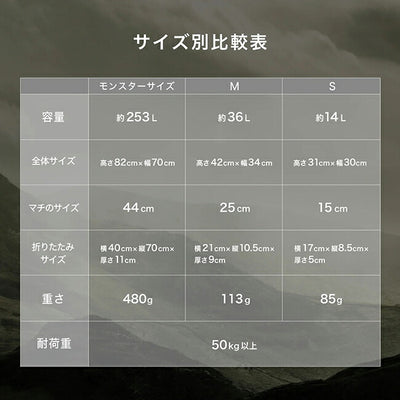 ZEN Camps ゼンキャンプ ロールトップバッグ モンスターサイズ(253L)