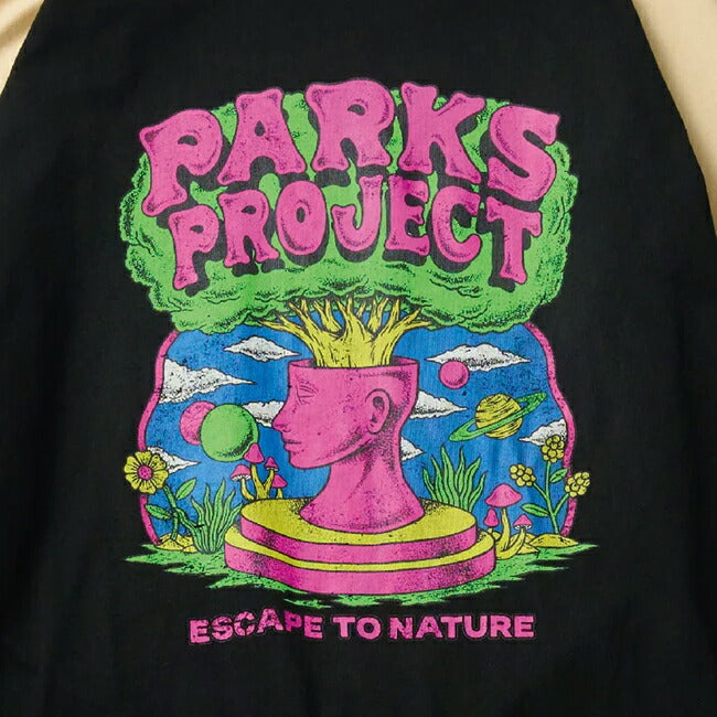 PARKS PROJECT パークスプロジェクト Organic Cotton Escape To Nature Raglan QS Tee by DLOP オーガニックコットンエスケープトゥネイチャーラグランQSティー PP25SS-005