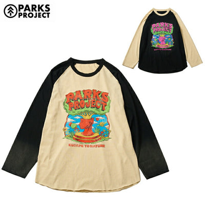 PARKS PROJECT パークスプロジェクト Organic Cotton Escape To Nature Raglan QS Tee by DLOP オーガニックコットンエスケープトゥネイチャーラグランQSティー PP25SS-005