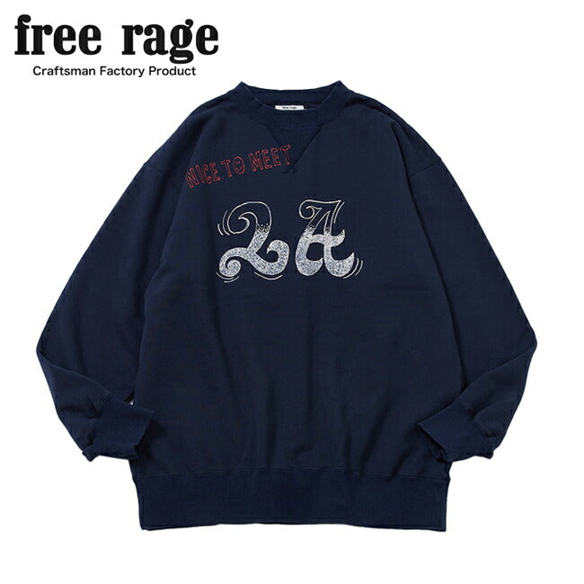 free rage フリーレイジ 「NICE TO MEET...LA」ハンドペイントクルースウェット 224CC785