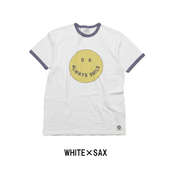 free rage フリーレイジ リサイクルコットンリンガーTee(SMILE) 225AC785A