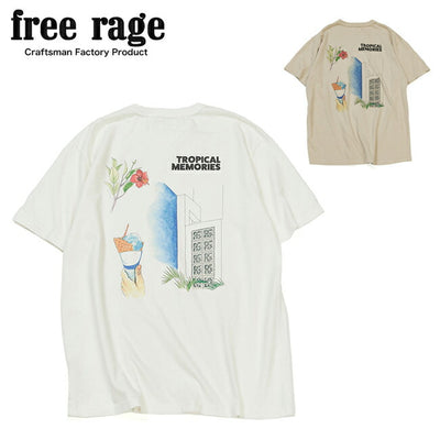 free rage フリーレイジ リサイクルコットン半袖Tee(TROPICAL MEMORIES) 225AC789E