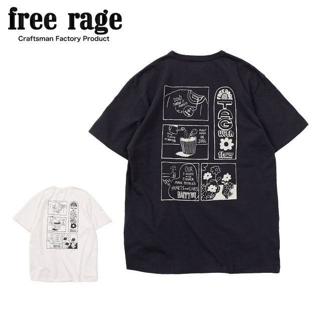 free rage フリーレイジ リサイクルコットン半袖Tee(Tag With Flower) 225BC796D