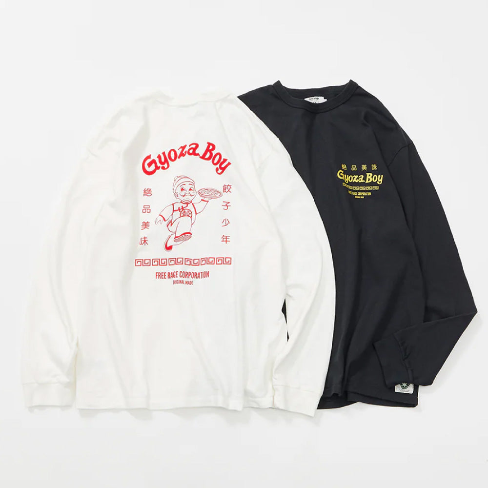 リサイクルコットン長袖Tシャツ (GYOZA BOY vol.1)