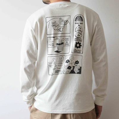 リサイクルコットン長袖Tシャツ (Tag With Flower)