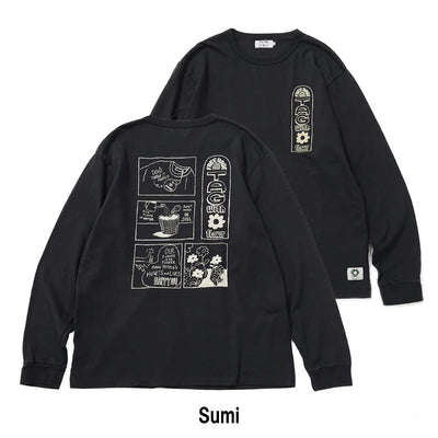 リサイクルコットン長袖Tシャツ (Tag With Flower)