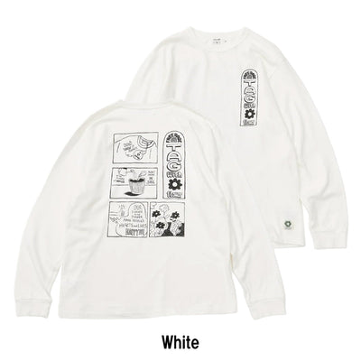 リサイクルコットン長袖Tシャツ (Tag With Flower)