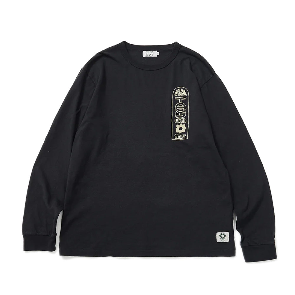 リサイクルコットン長袖Tシャツ (Tag With Flower)
