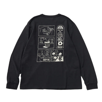 リサイクルコットン長袖Tシャツ (Tag With Flower)