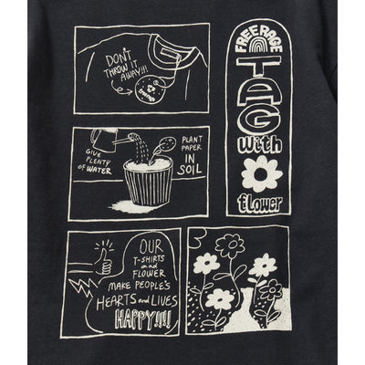 リサイクルコットン長袖Tシャツ (Tag With Flower)