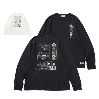 リサイクルコットン長袖Tシャツ (Tag With Flower)