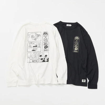 リサイクルコットン長袖Tシャツ (Tag With Flower)