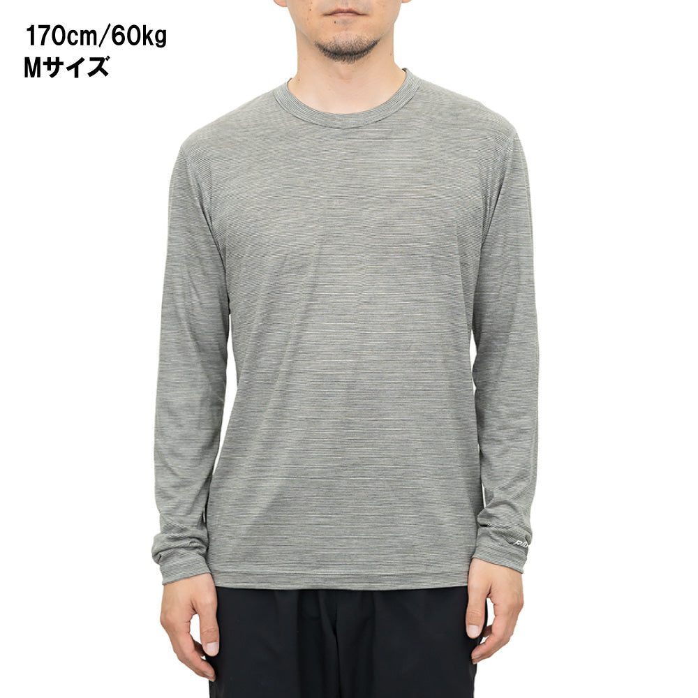Merino Basic Long Sleeve Tee Micro Border メリノベーシックロングスリーブティーマイクロボーダー