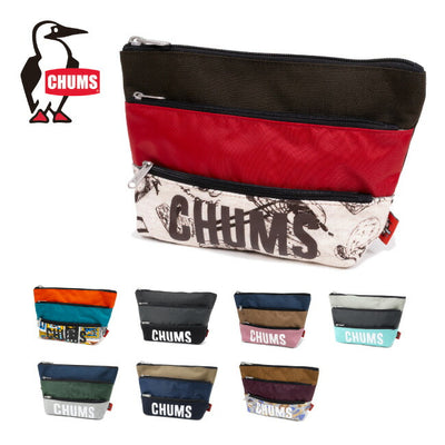 ★CHUMS チャムス Tricolor 3 Pocket Pouch Sweat Nylon トリコロール3ポケットポーチスウェットナイロン CH60-3879
