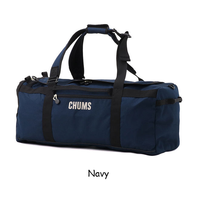 CHUMS ボストンバッグ 黒/青 大きめ Recycle CHUMS 2way Boston Bag 45 リサイクルチャムス2ウェイボストン