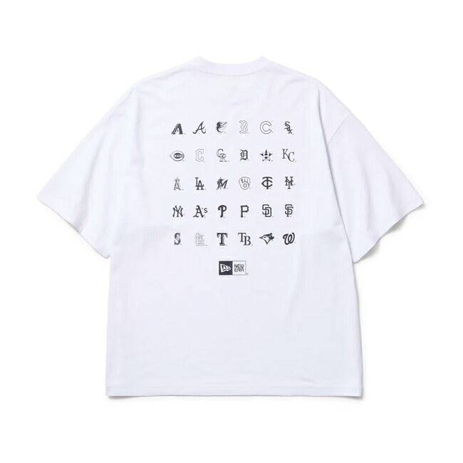 NEWERA ニューエラ 半袖 オーバーサイズド コットン Tシャツ MLBチームロゴ ホワイト 14410063