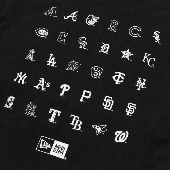 NEWERA ニューエラ 半袖 オーバーサイズド コットン Tシャツ MLBチームロゴ ブラック 14410064