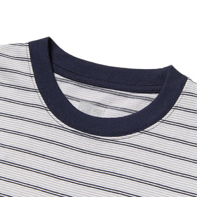 NEWERA ニューエラ 半袖 オーバーサイズド コットン Tシャツ Micro Border ネイビー 14410065