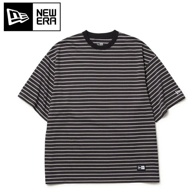 NEWERA ニューエラ 半袖 オーバーサイズド コットン Tシャツ Micro Border ブラック 14410067