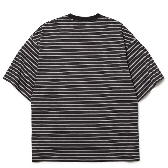 NEWERA ニューエラ 半袖 オーバーサイズド コットン Tシャツ Micro Border ブラック 14410067