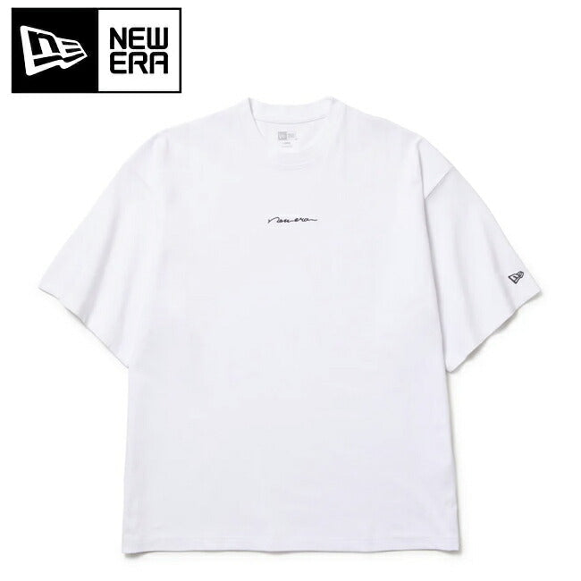 NEWERA ニューエラ 半袖 オーバーサイズド コットン Tシャツ Handwritten Logo ホワイト 14410076