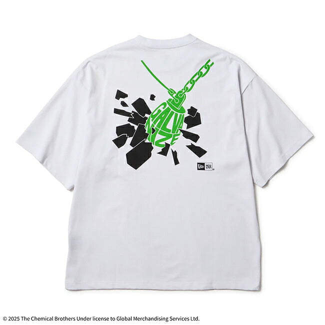 NEWERA ニューエラ 半袖 オーバーサイズド コットン Tシャツ The Chemical Brothers Galvanize ホワイト 14457271