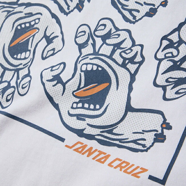 NEWERA ニューエラ 半袖 オーバーサイズド コットン Tシャツ SANTA CRUZ スクリーミングハンド ホワイト 14384105