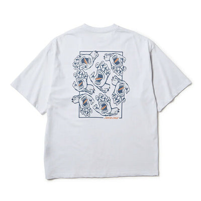 NEWERA ニューエラ 半袖 オーバーサイズド コットン Tシャツ SANTA CRUZ スクリーミングハンド ホワイト 14384105