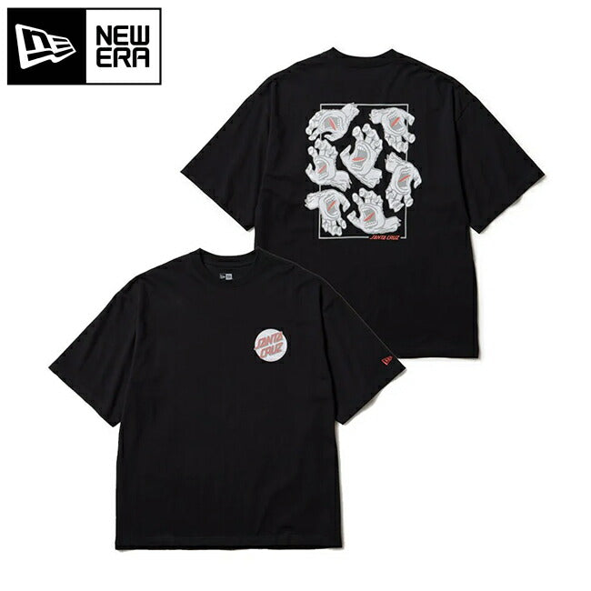 NEWERA ニューエラ 半袖 オーバーサイズド コットン Tシャツ SANTA CRUZ スクリーミングハンド ブラック 14384106