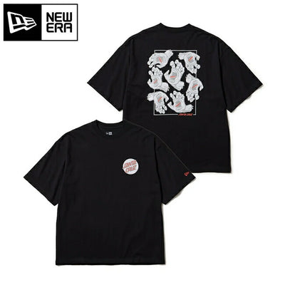 NEWERA ニューエラ 半袖 オーバーサイズド コットン Tシャツ SANTA CRUZ スクリーミングハンド ブラック 14384106