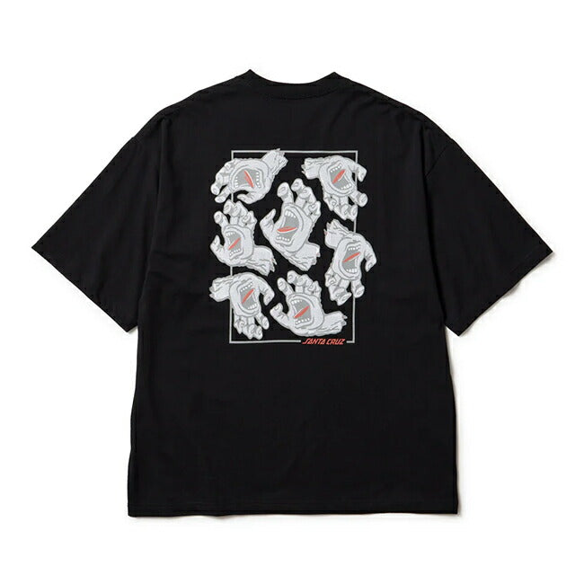 NEWERA ニューエラ 半袖 オーバーサイズド コットン Tシャツ SANTA CRUZ スクリーミングハンド ブラック 14384106