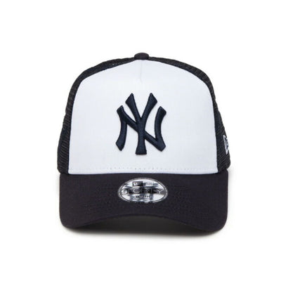 NEWERA ニューエラ キッズ Youth 9FORTY A-Frame トラッカー MLB Mesh Embroidery ニューヨーク・ヤンキース ホワイト/ネイビー 14392018