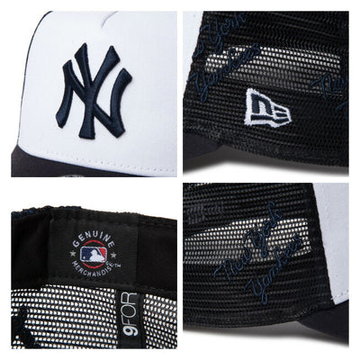 NEWERA ニューエラ キッズ Youth 9FORTY A-Frame トラッカー MLB Mesh Embroidery ニューヨーク・ヤンキース ホワイト/ネイビー 14392018